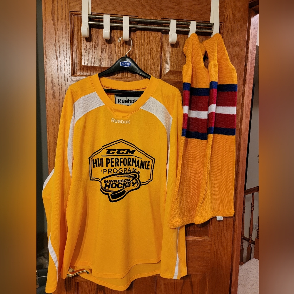 Reebok Yellow Hockey Jersey with Matching Socks